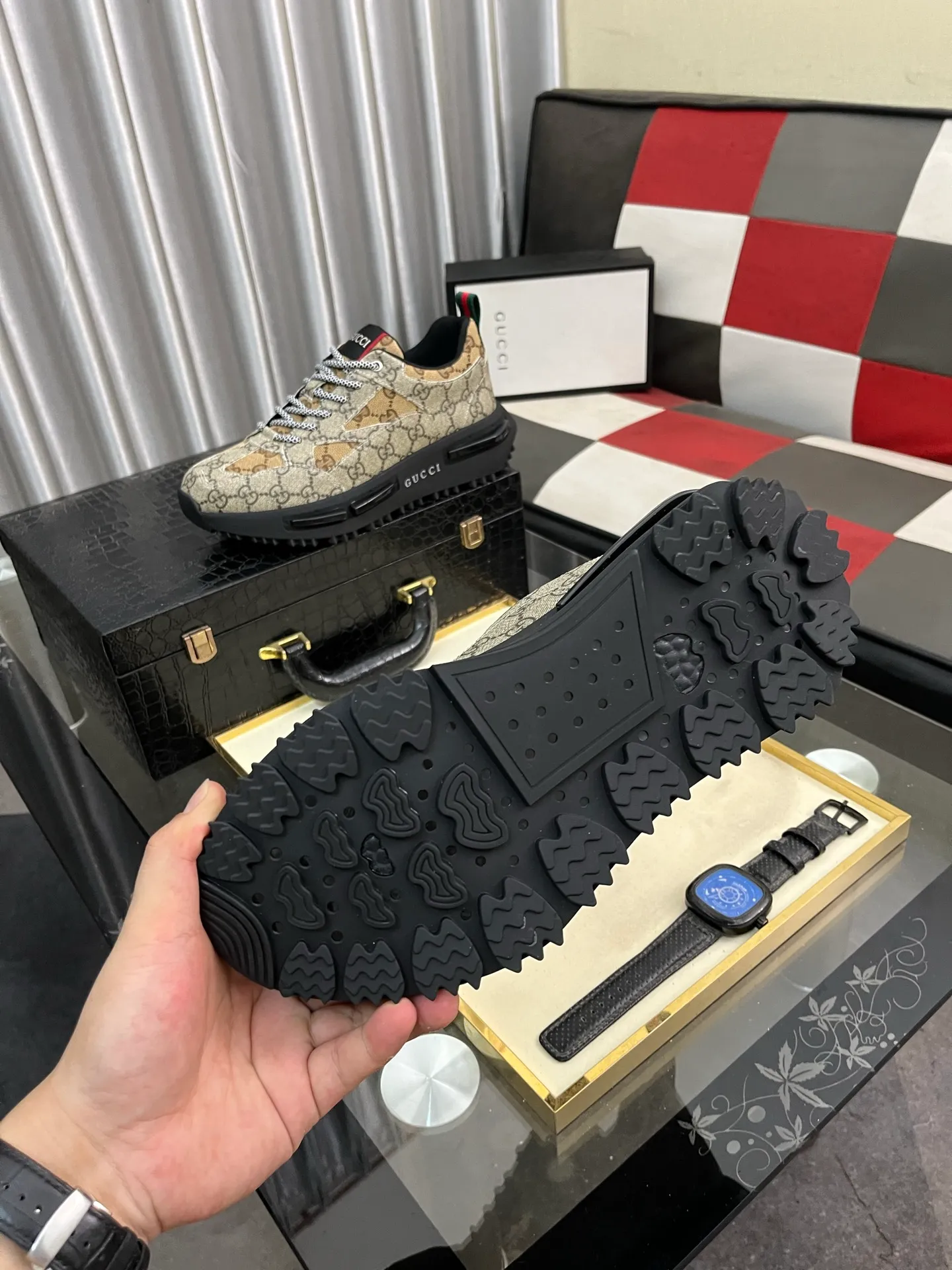 Men's Men's Shoes 💰458⌚️⌚️《GUCCI》The latest hot-selling casual shoes, top brand [seduce] luxury~purchase, top~quality. Products sold at the counter [strong] Original embossed calfskin fabric ➕ Comfortable sheepskin lining, code number: 38-443️⃣colors available